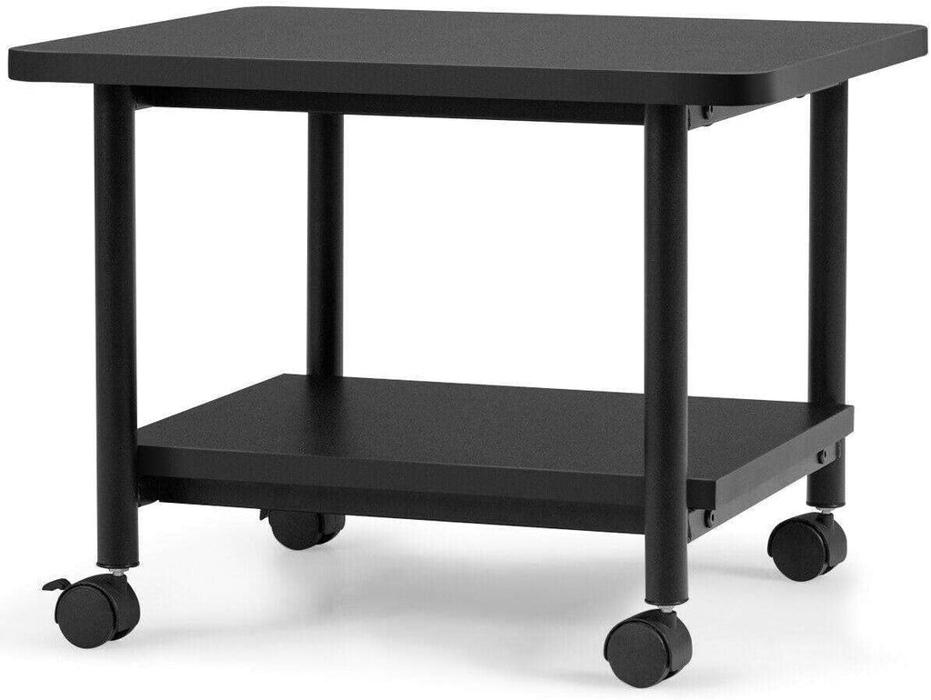 Black 2-Tier Rolling Printer Stand Q28788