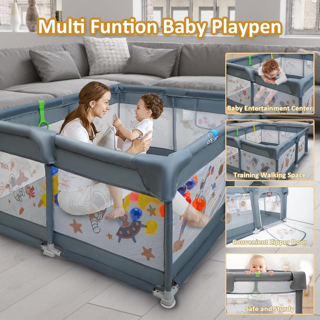 50"x50" Gray Play Yard with Gate S27024