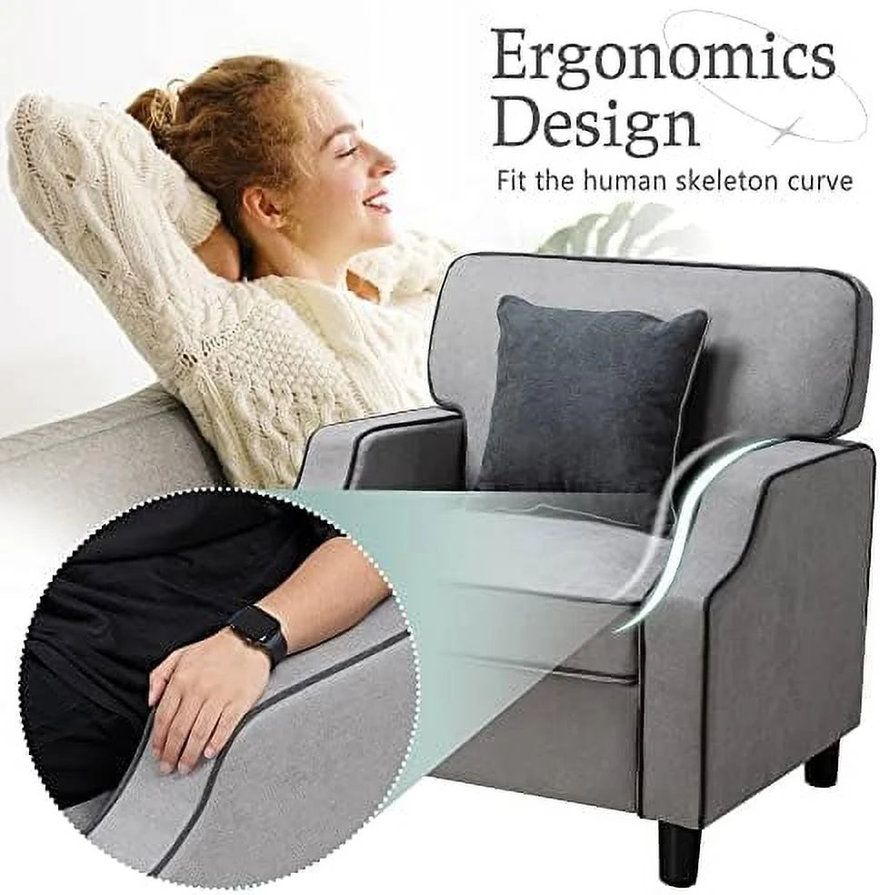 Light Gray Fabric Accent Armchair C89399