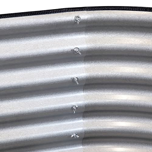 62.5-Inch Oval Stackable Steel Raised Garden Bed Planter Kit with Rubber Edge Trim S672