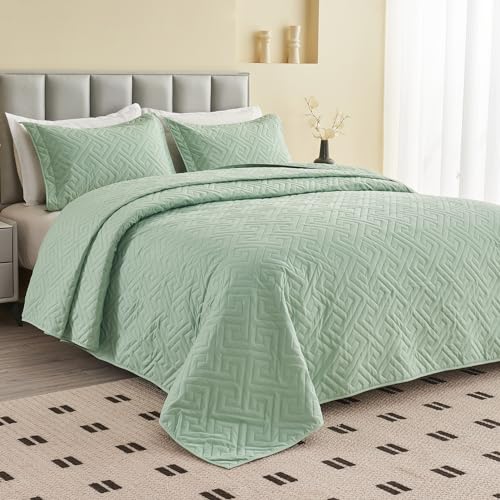 Oversized King Blue Reversible Lightweight Quilted Coverlet Set 1 Quilt 2 Pillow Shams Y418