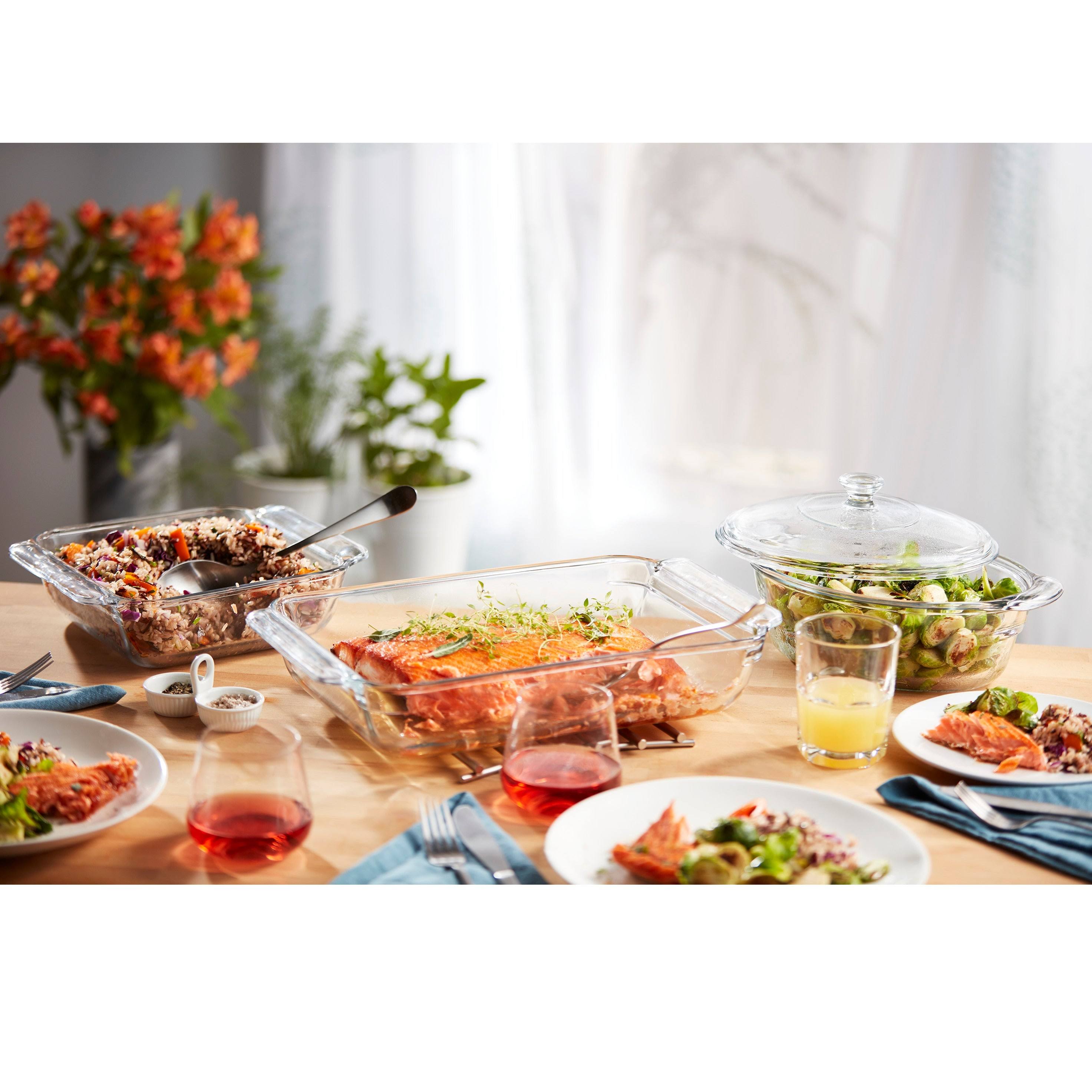 6-Piece Glass Casserole Baking Dish Set with 2 Covers S464