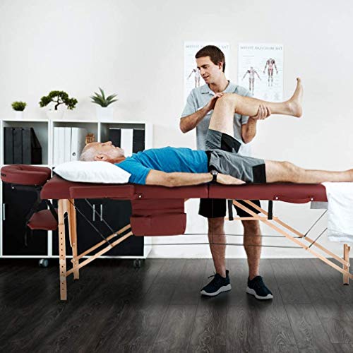 Portable Foldable Massage Table with Carry Case, Cream Q7113