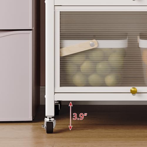 Black 5 Tier Kitchen Baker's Rack with Storage Cabinet and Flip Door F429