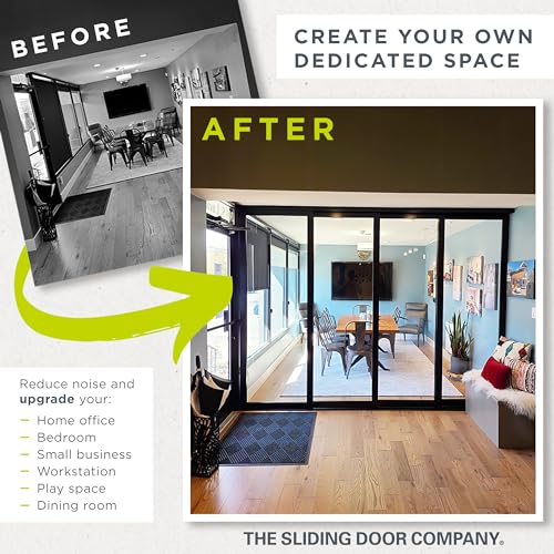 Silver 48" x 80" 2-Pane Sliding Glass Doors with Aluminum Framed Tempered Glass M6157