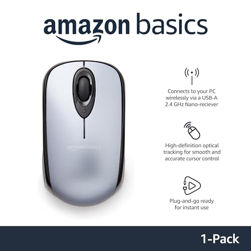 Black Wireless Optical Computer Mouse with USB Nano Receiver E8031
