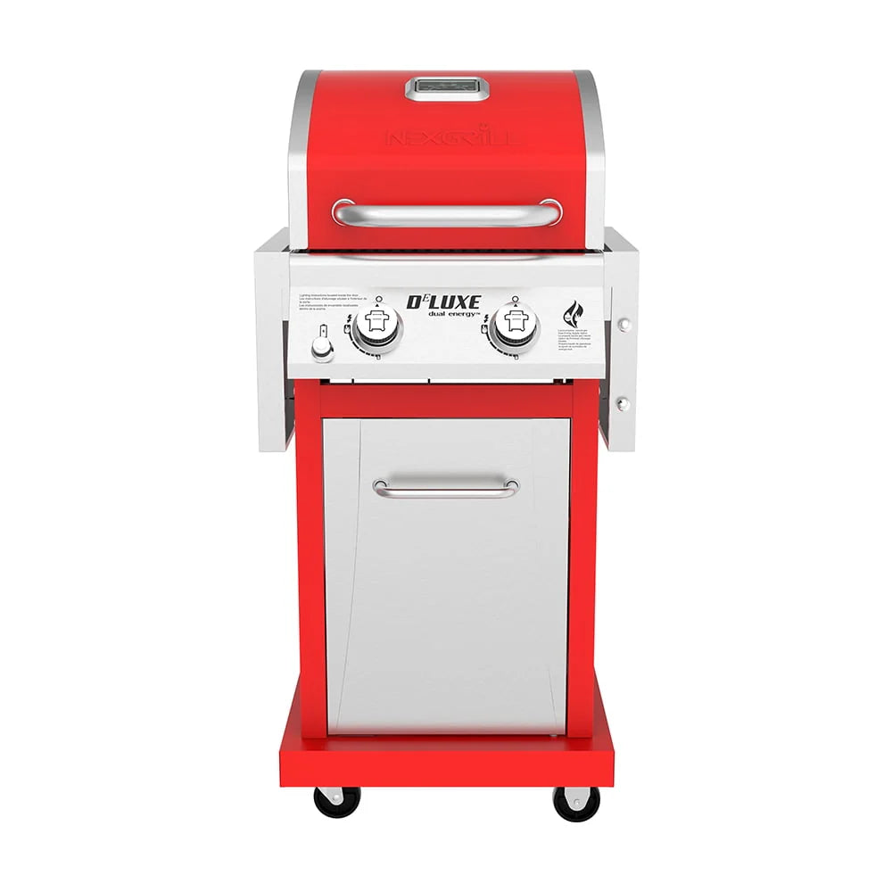 Silver & Black 2-Burner Propane Gas Grill with 2 Foldable Shelves U296237