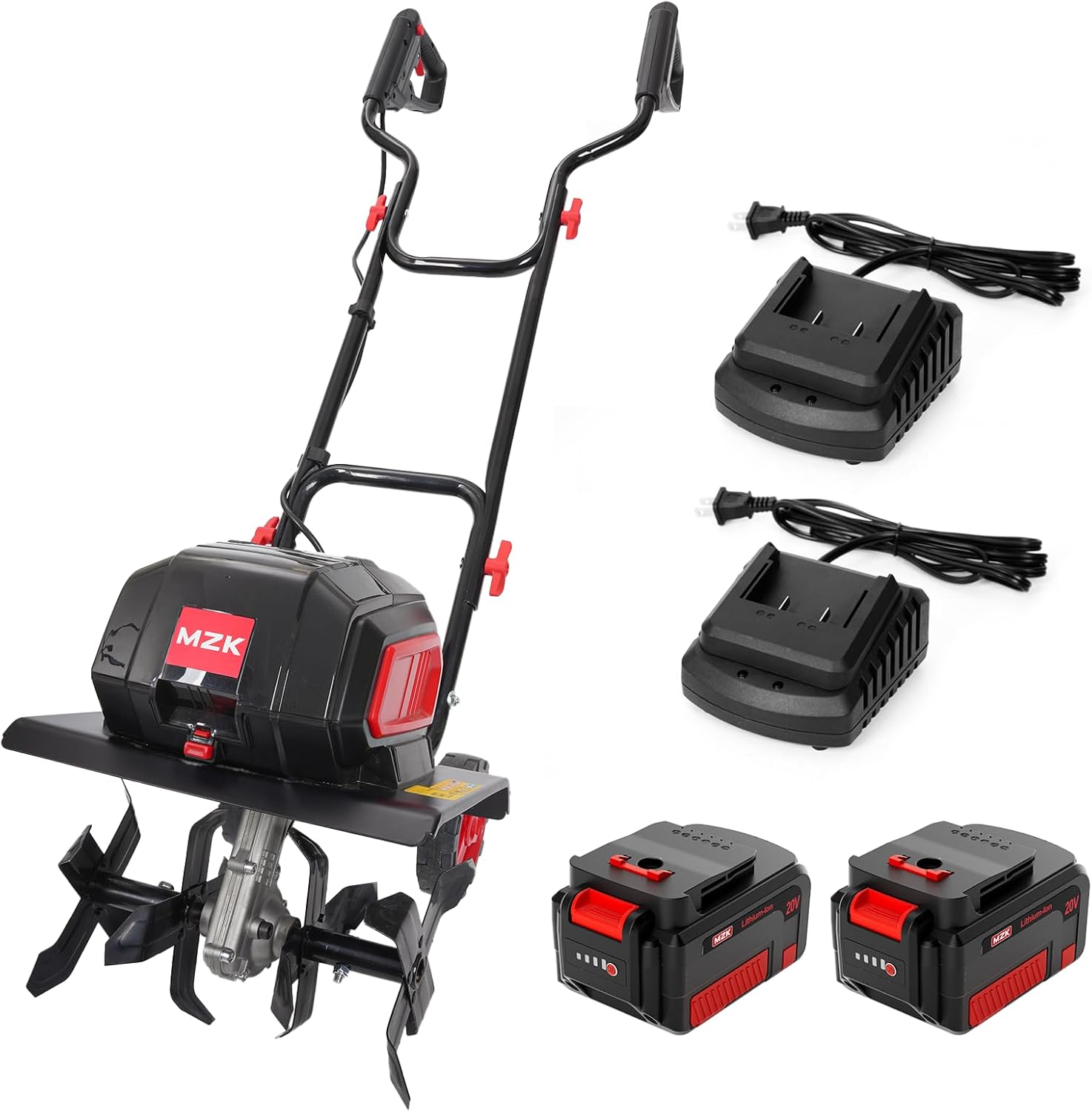 40V 12-inch Cordless Garden Tiller with 2 * 4.0Ah Battery and Fast Charger F1299
