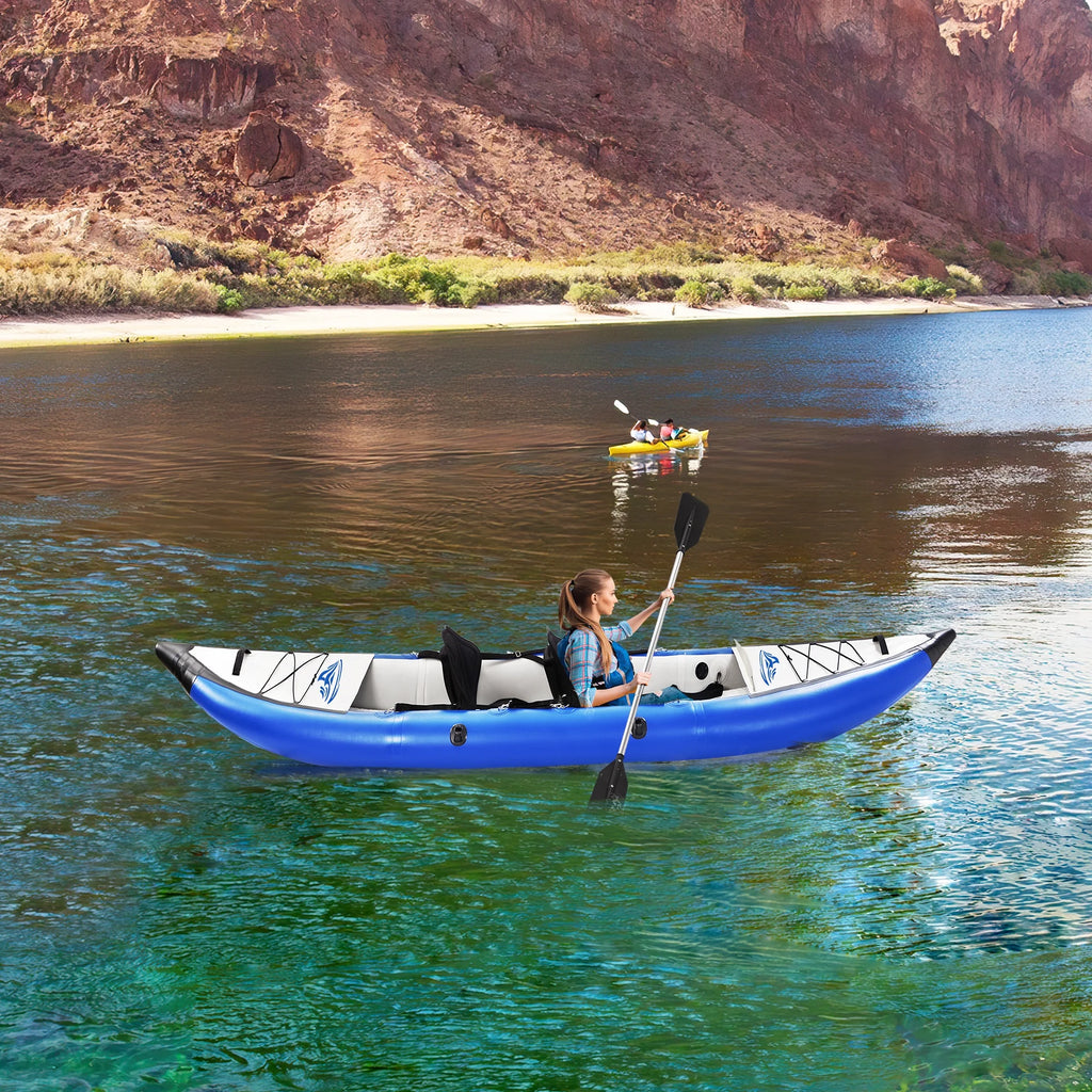 Inflatable Kayak Set with Paddle & Air Pump, Portable Tandem 2 Person Kayak R524