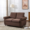 Gray Linen Pull Out Sofa Bed with Twin Memory Foam Mattress D6715