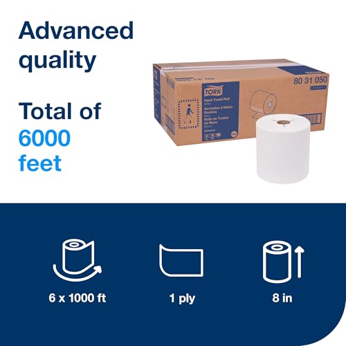 Natural White 100% Recycled Fiber Hand Towel Roll, 6 Rolls x 800 ft N4897