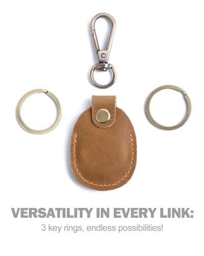 Brown Leather Airtag Holder Keychain Y5188