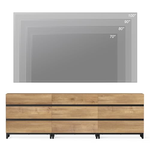 Oak TV Stand with 3 Drawers and Metal Base D33518