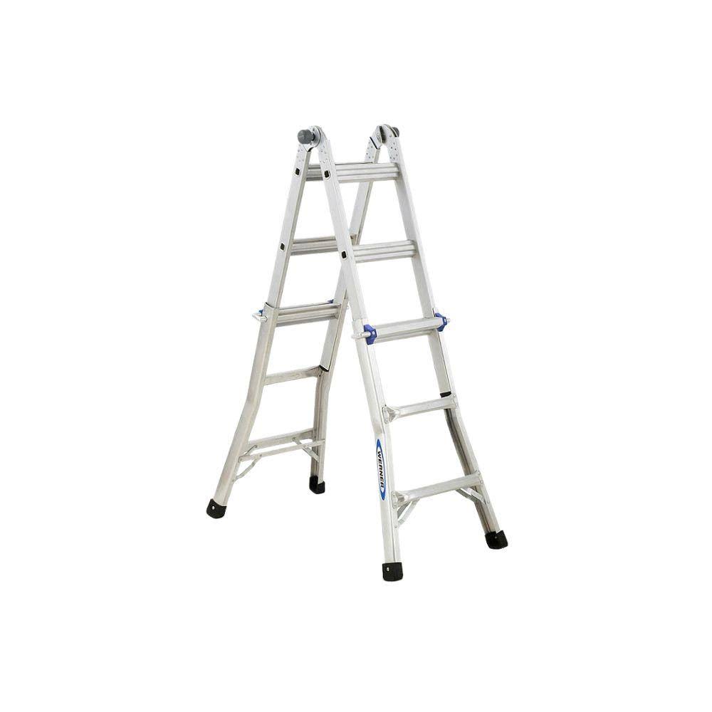 13 ft. Reach Aluminum Telescoping Multi-Position Ladder W221