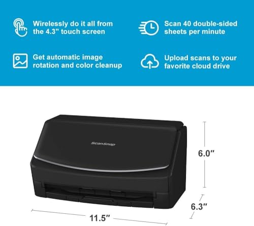 Large Touchscreen Document Scanner, Black O915930