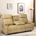 Brown Power Reclining 3-Seat Sofa with USB Ports and Cup Holders L2077