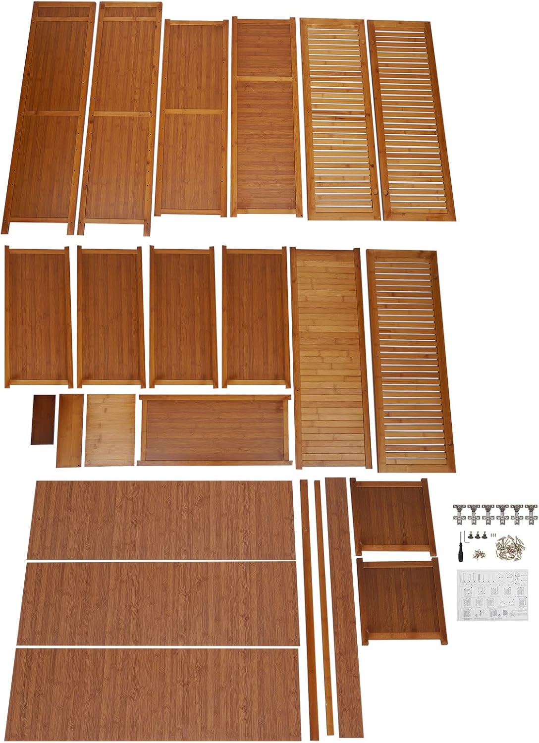 7-Tier Bamboo Shoe Storage Cabinet with 3 Doors O3453