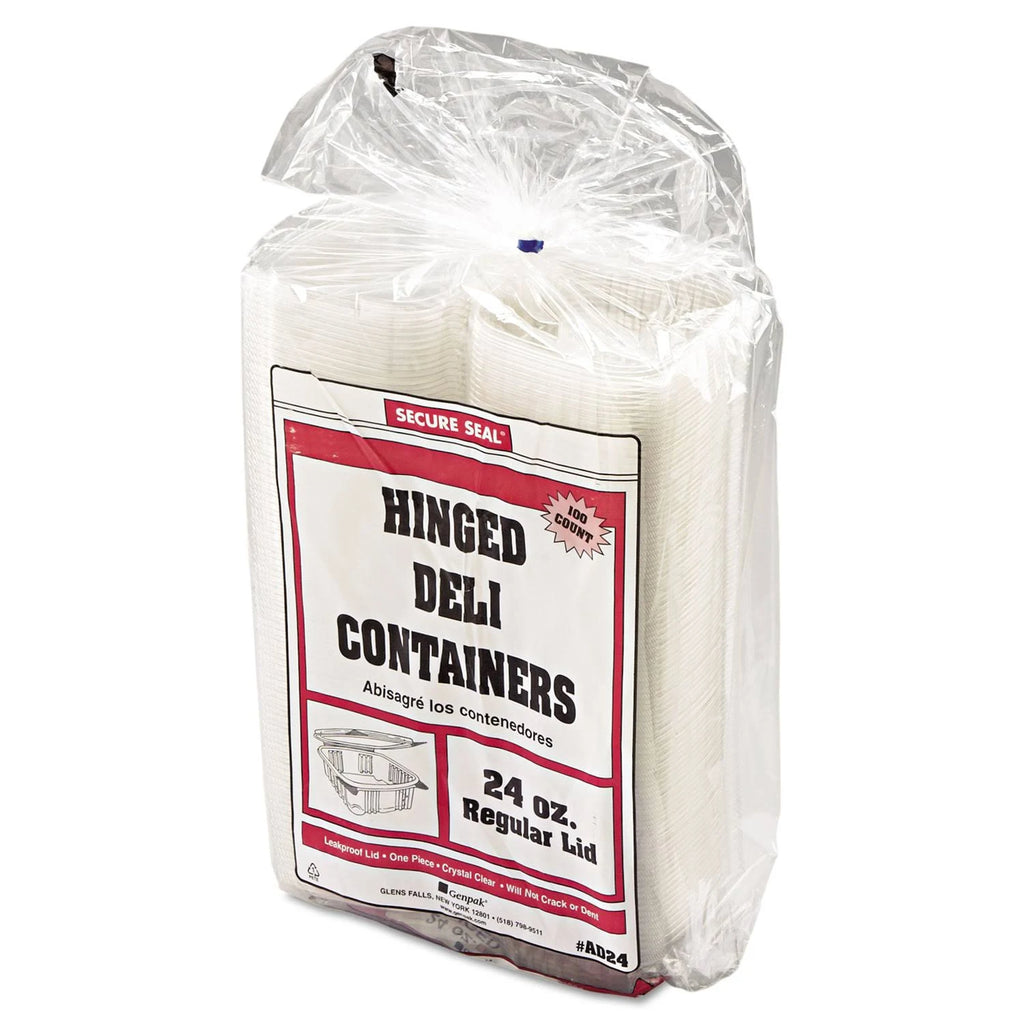 24 oz Clear Hinged Deli Container O7095