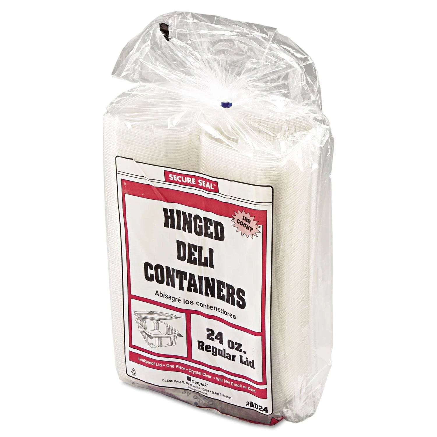 24 oz Clear Hinged Deli Container O7095