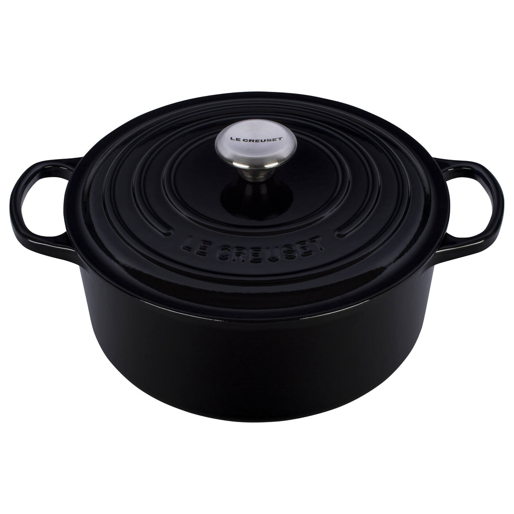 Black 5.5 qt Cast Iron Round Dutch Oven V26897