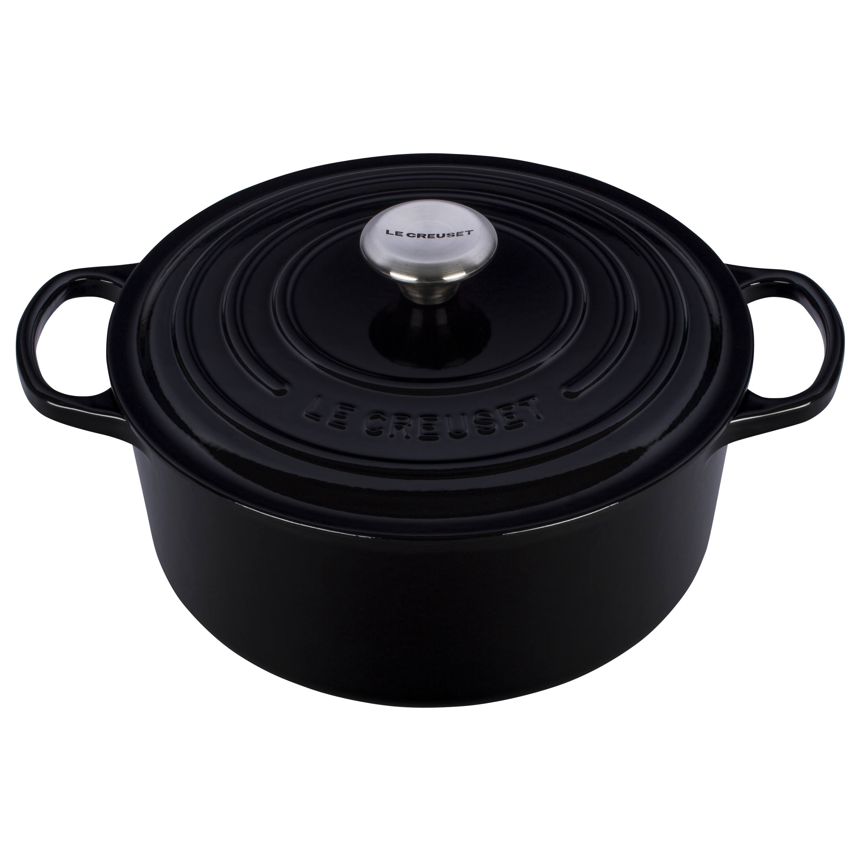 Black 5.5 qt Cast Iron Round Dutch Oven V26897