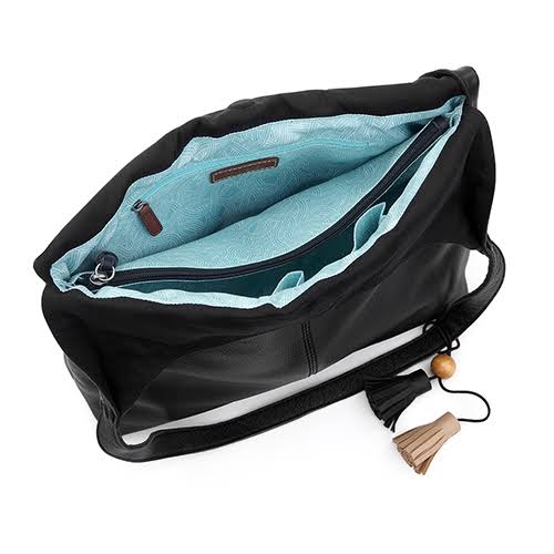 Black Leather Hobo J3106