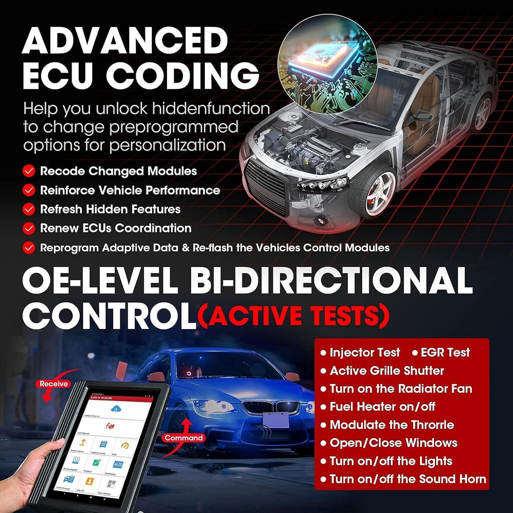 LAUNCH Scanner X431 V+ PRO4.0 Key Program,31+ Reset,ECU Online Coding,OE-Level All System Diagnostics, Bidirectional Scan Tool,AutoAuth for FCA SGW P8166