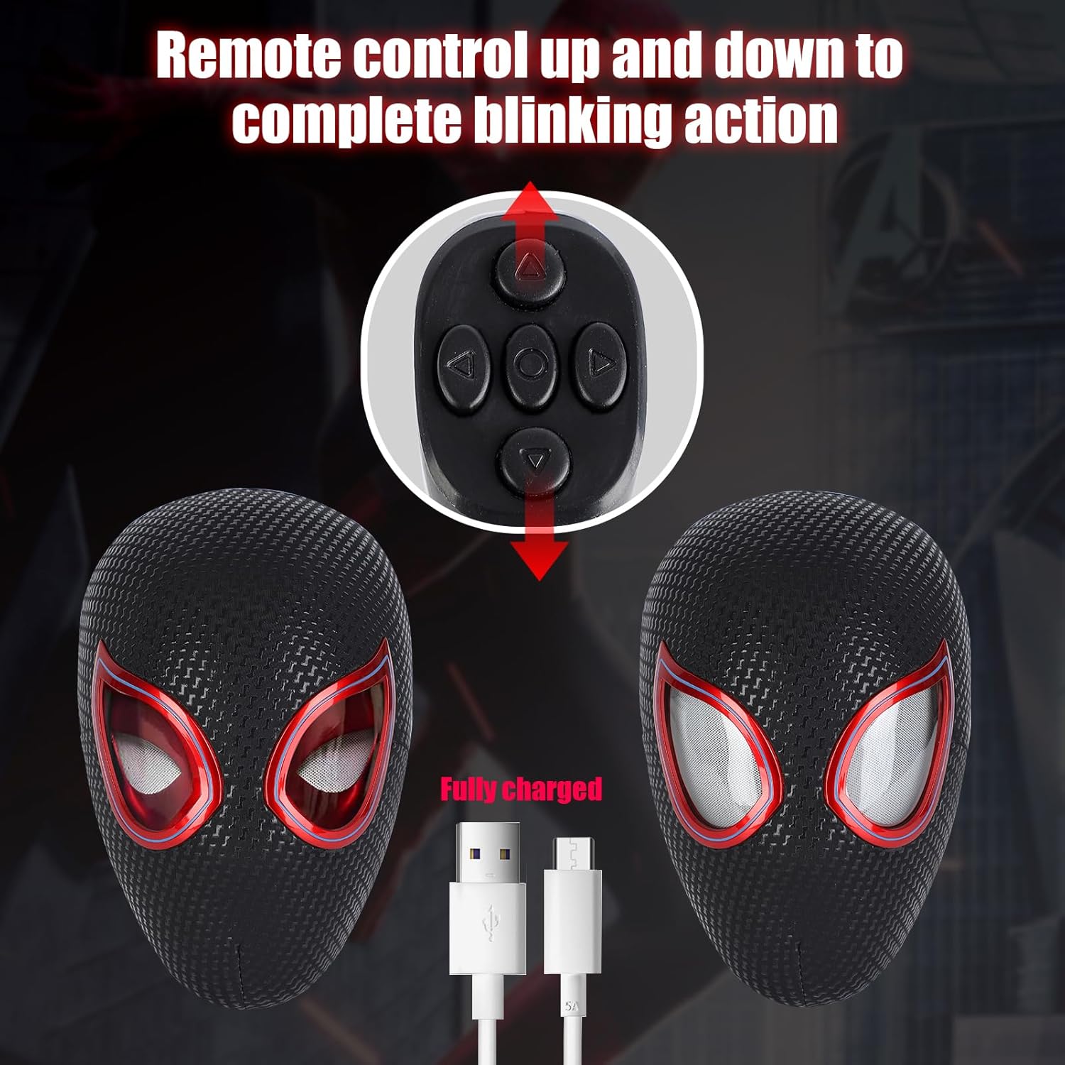 Spider Hero Mask Toy with Moving Eyes Remote Control V86688