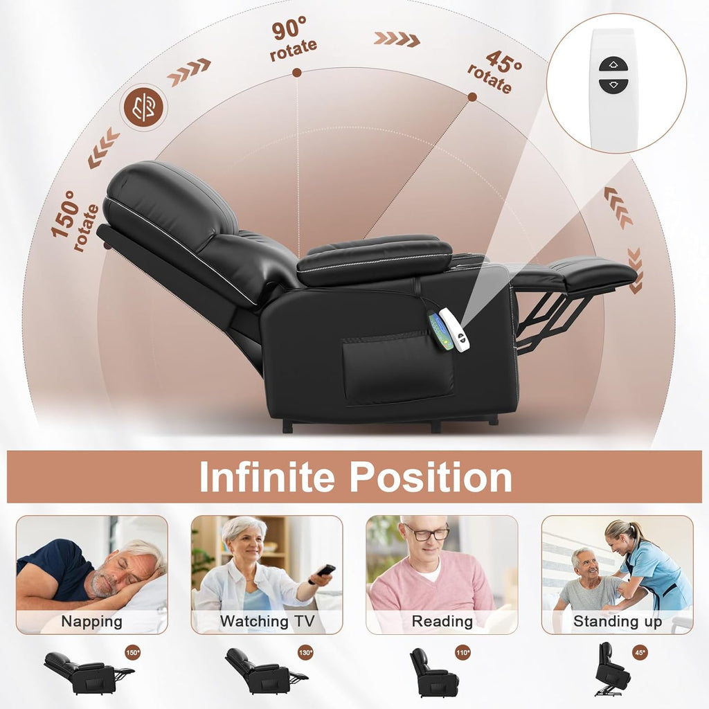 Oversized Power Lift Recliner Chair with Heat and Massage B344363