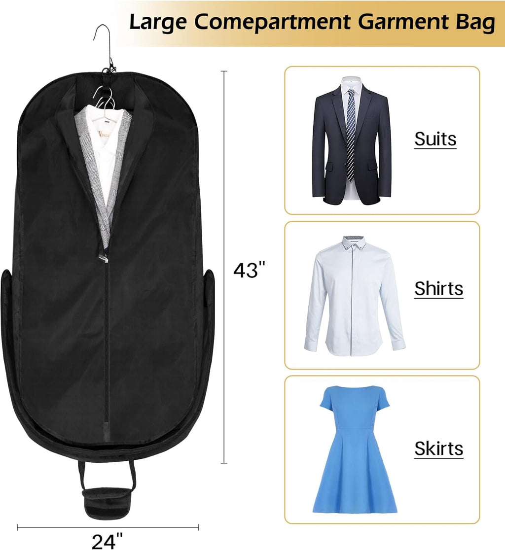 Black 43’’ Heavy Duty Waterproof Convertible 2 in 1 Garment Duffle Bag L3630