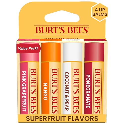 Pink Grapefruit, Mango, Coconut & Pear, and Pomegranate Lip Balm, 4 Tubes, 0.15 oz. G30611