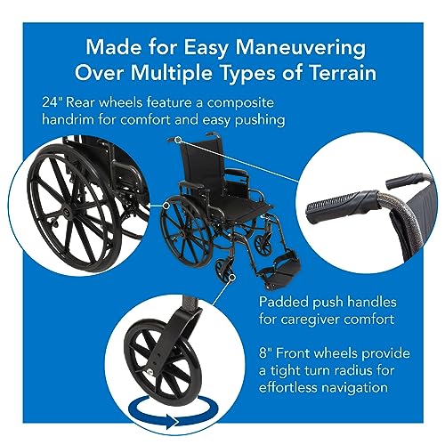 20" x 16" Height Adjustable Wheelchair with Elevating Leg Rest I2467