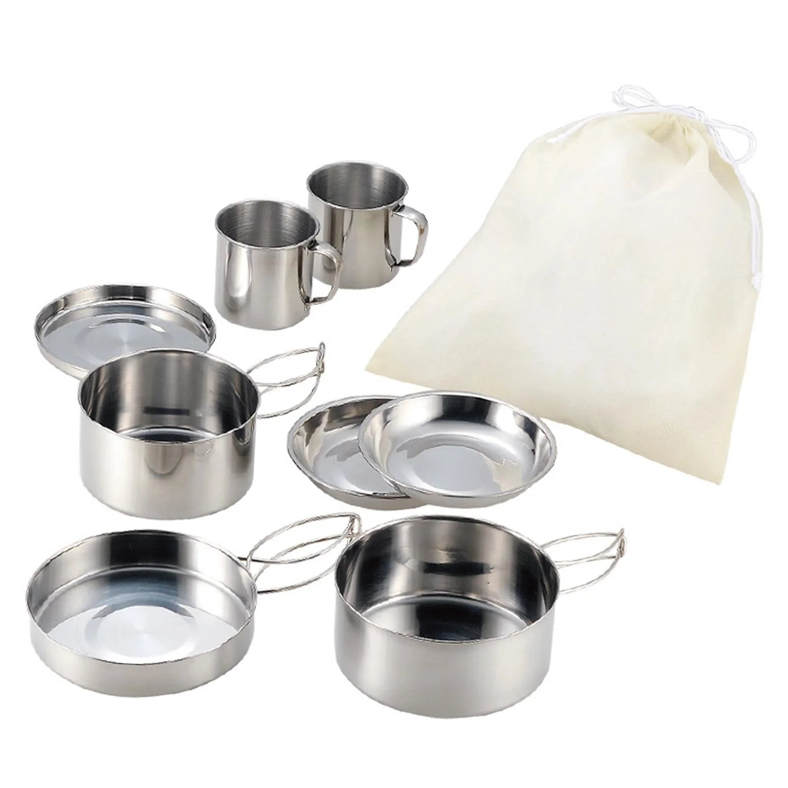 8x Nonstick Lightweight Camping Cookware Set I677798