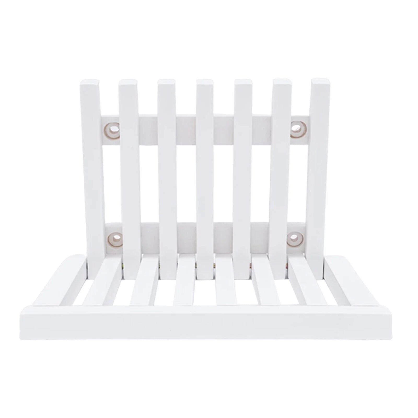 White Rubber Wood Wall Mounted Folding Stool Bench K908