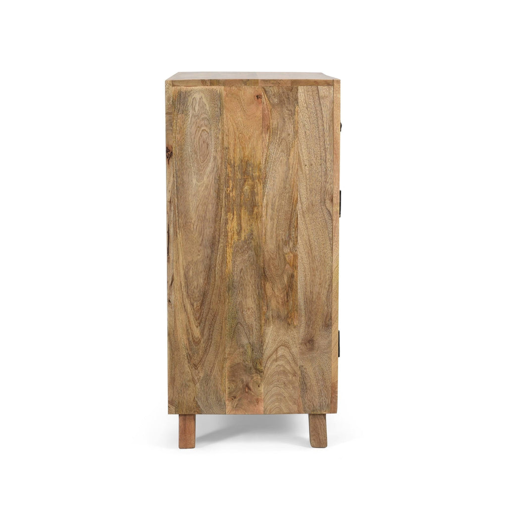 Natural Brown Mango Wood 2 Door 2 Drawer Cabinet Q757814