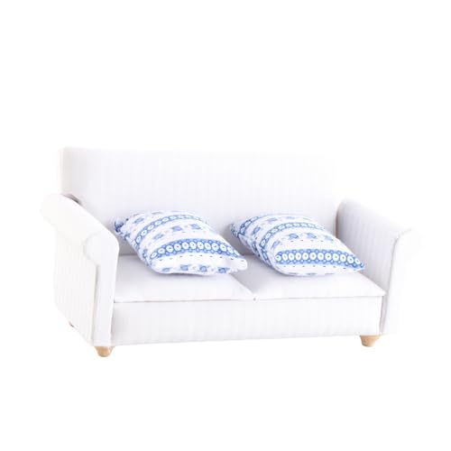 Miniature 2-Seat Sofa with Blue Flower Pattern Cushion Z88605