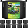 5 Gallon 10-Pack Tan Heavy Duty Nonwoven Fabric Pots with Strap Handles D819528