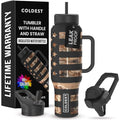 40 oz Stainless Steel Tumbler with Handle and Straw S65678