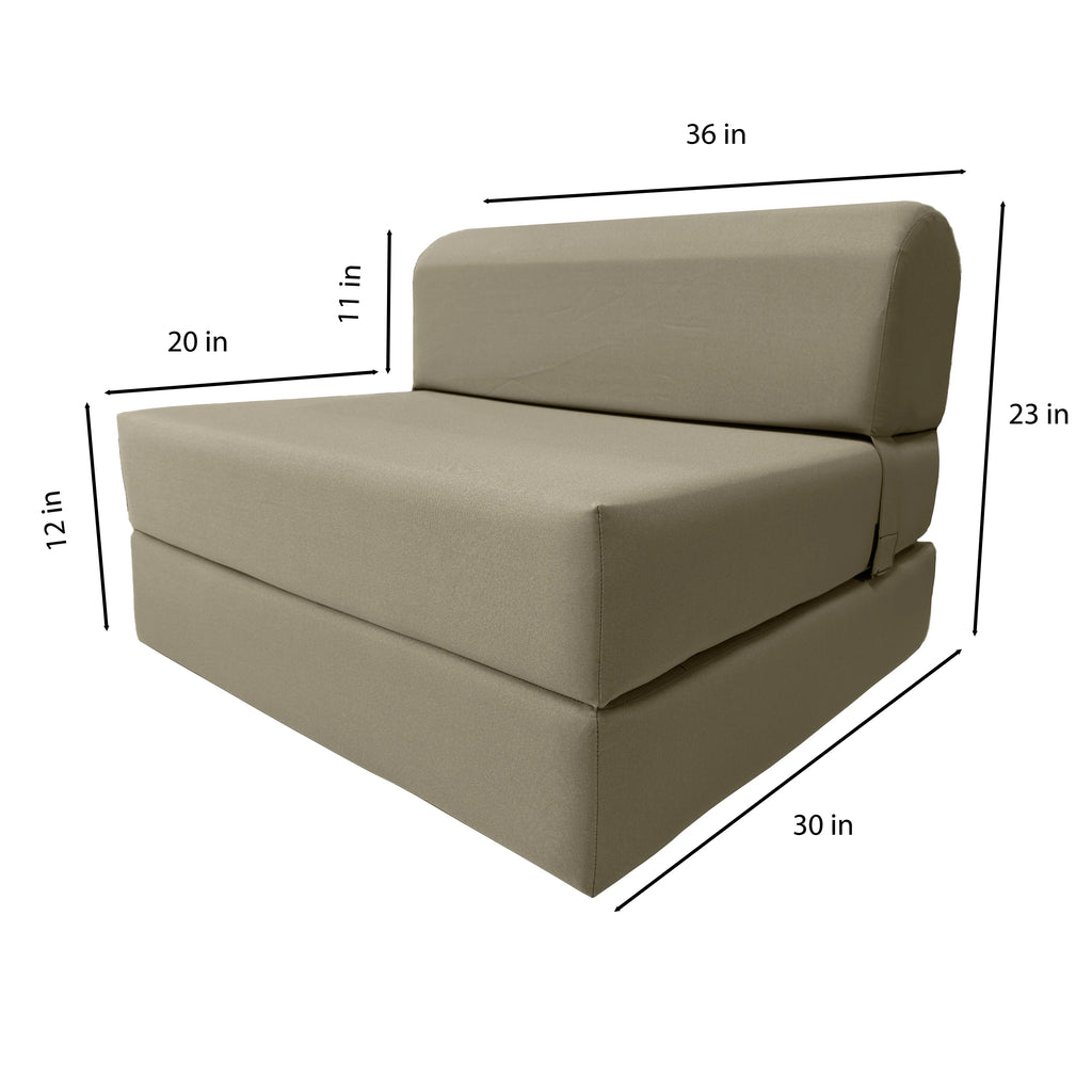 Tan Sleeper Chair Folding Foam Sofa Guest Bed C571