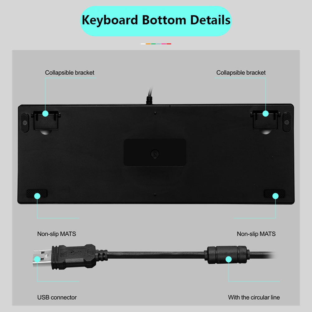 87-Key Gaming Mechanical Keyboard with Backlit LED J951