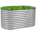 62.5-Inch Oval Stackable Steel Raised Garden Bed Planter Kit with Rubber Edge Trim S672