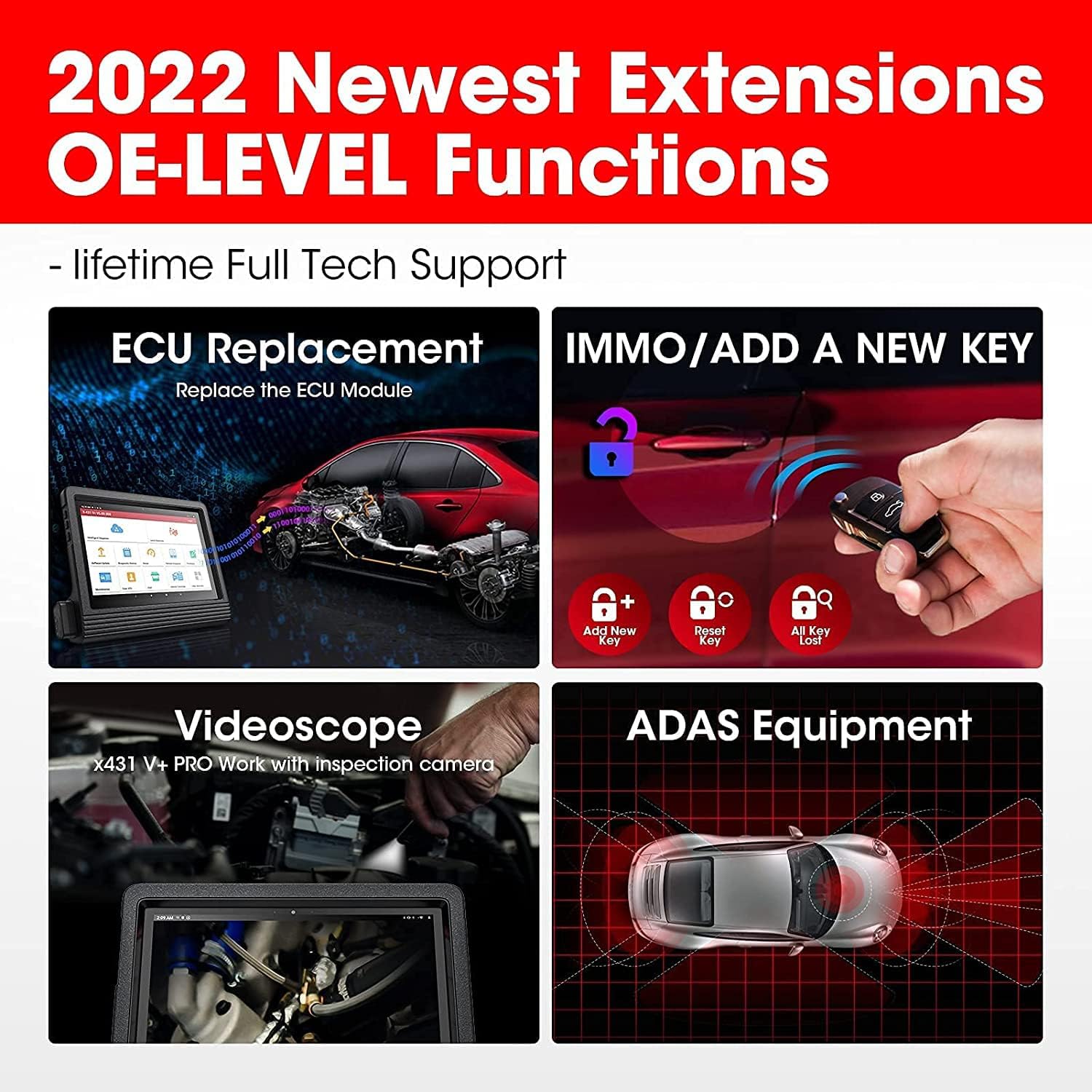 LAUNCH Scanner X431 V+ PRO4.0 Key Program,31+ Reset,ECU Online Coding,OE-Level All System Diagnostics, Bidirectional Scan Tool,AutoAuth for FCA SGW P8166