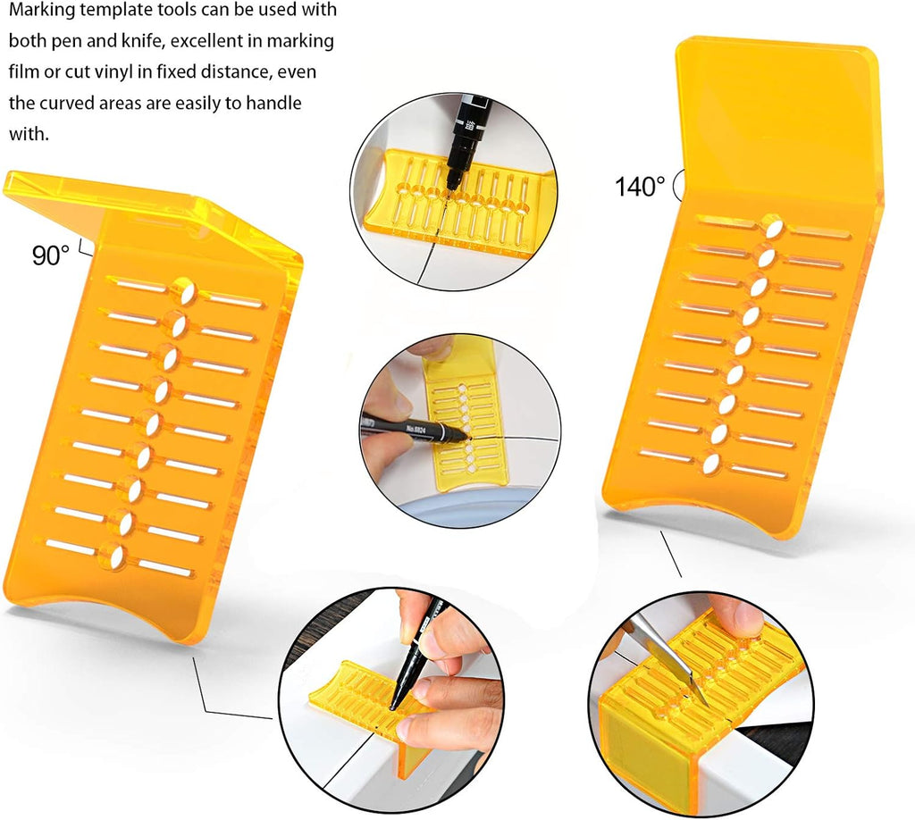 Vinyl Wraps Applicator Tool Kit with Felt Squeegees, Plastic Scraper, Wrap Knife and Blades, Magnetic Holders, Cleaning Cloth, Gloves and Finger Sleeve A8043