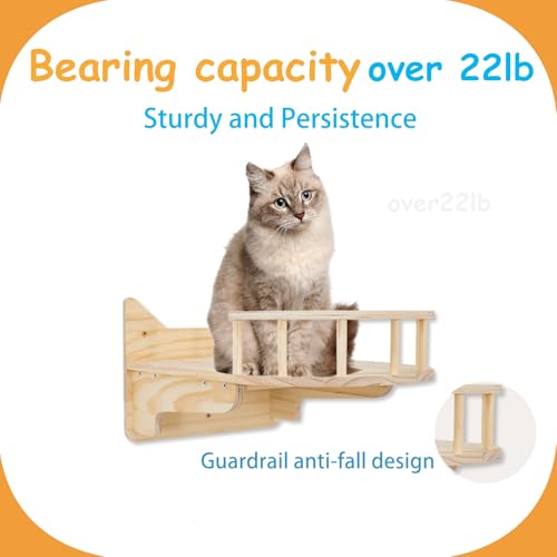 9-Piece Wall-Mounted Cat Shelves Set with 2 Sisal Scratching Posts A24540
