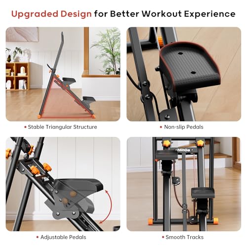 Foldable Stair Stepper Machine with Adjustable Handlebar & Pedals B9101