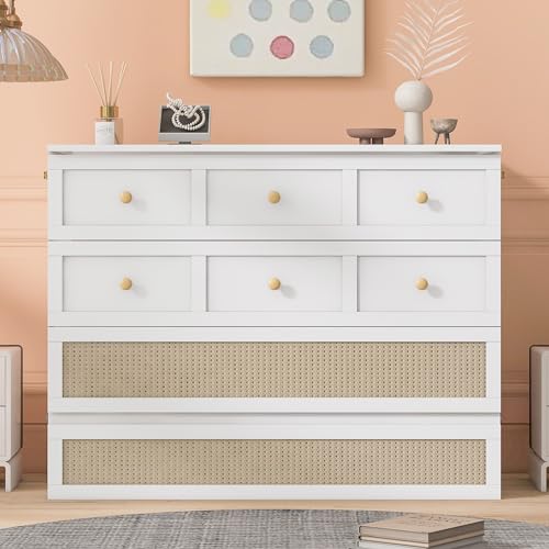 White Solid Pine Queen Size Murphy Bed with USB and Drawers I48089
