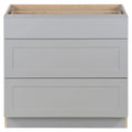 Gray Base Cabinet with 3 Soft Close Drawers I834500