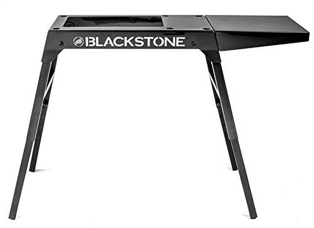 Black Universal Griddle Stand with Adjustable Leg and Side Shelf C427164