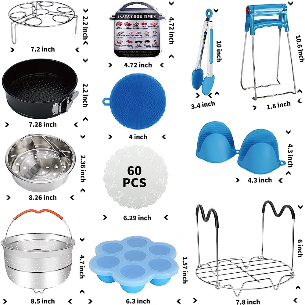 73 Pcs Non-stick Parchment Papers, Metal Steamer Baskets, Springform Pan, Egg Rack, Egg Bites Mold, Kitchen Tong G69933