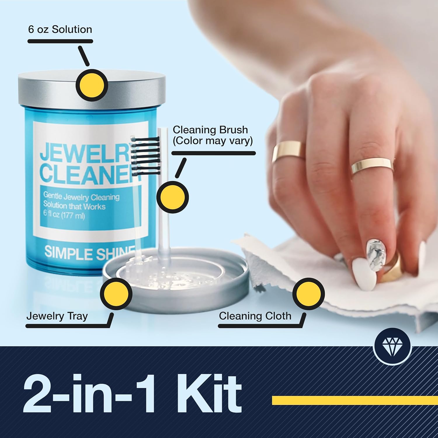 Jewelry Cleaning Kit with Cloth and Cleaner Solution S748